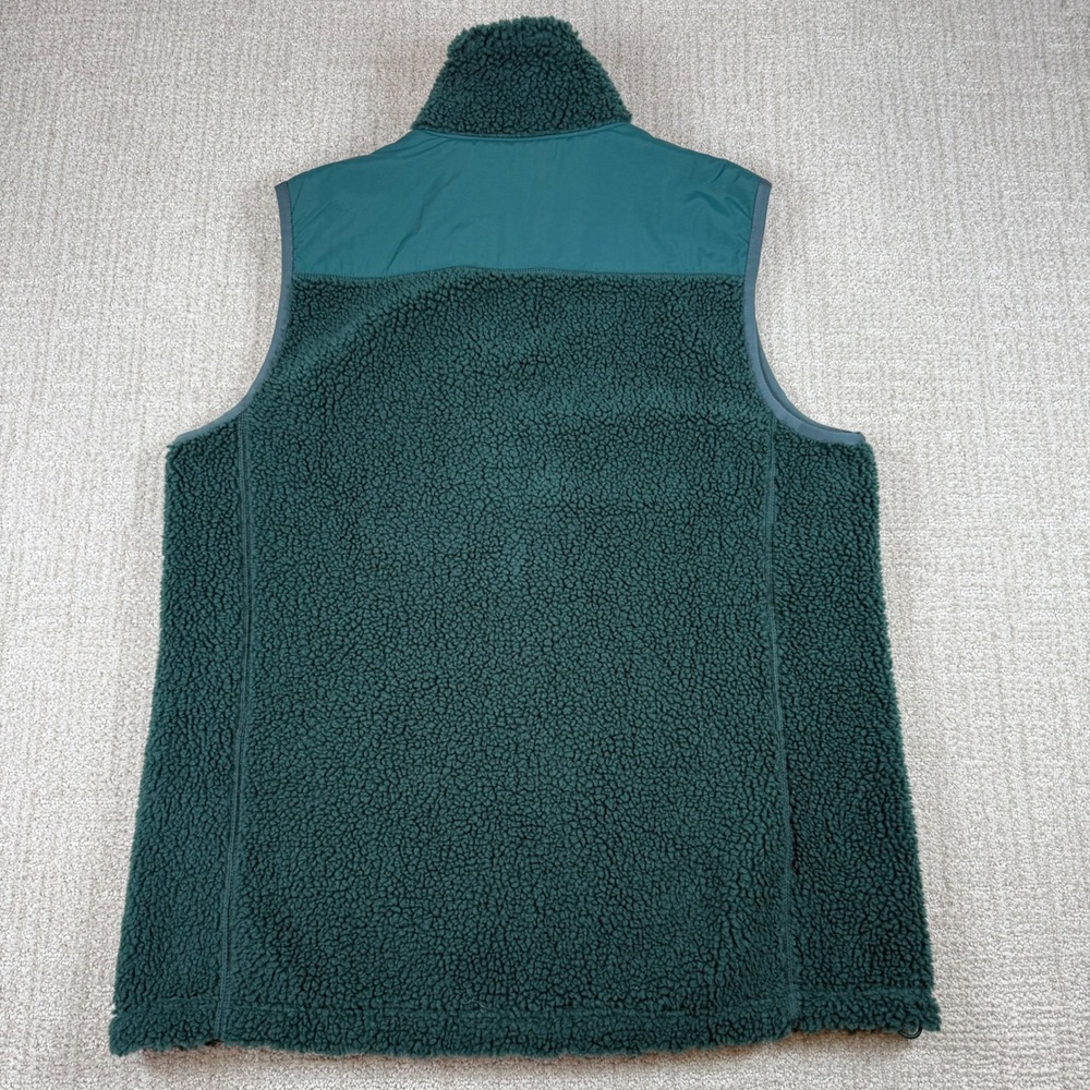 LL Bean Men Large Tall Green Sherpa Fleece Full Zip Mountain Classic Vest 519835 - Picture 3 of 8